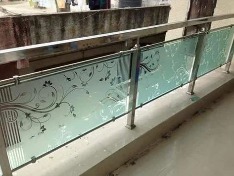 SS Glass Balcony Railing Railing Designs For Balcony, Balcony Railing Design Modern Glass, Designs For Balcony, Modern Glass Railing, Steel Balcony Railing, Balcony Railing Design Modern, Balcony Glass Railing, Ss Railing, Railing Stainless Steel