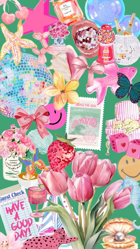 #preppy #green #wallpaper #pink #backround #preppyaesthetic #wallpapercollage Pink Green Aesthetic Wallpaper, Preppy Green Wallpaper, Green Preppy Wallpaper, Preppy Wallpaper Collage, Preppy Prints Wallpaper, Green Pink Wallpaper, Preppy Background, Pink Backround, Preppy Green