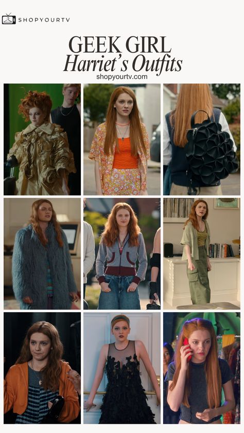 See what Harriet Manners is wearing in season 1 of the new Netflix show, Geek Girl.  Many more characters on shopyourtv.com Geek Girl Netflix Series, Geek Girl Series, Tv Show Outfit Inspiration, Geek Girl Aesthetic, Harriet Manners, Liam Woodrum, Geek Girl Outfit, Geek Girl Fashion, Emily Carey