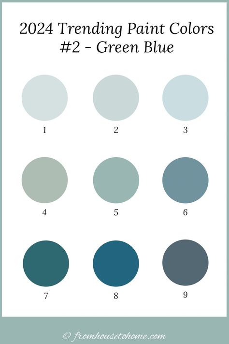 Ceiling Same Color As Walls Bedroom, Sherwin Williams Blue Green, Bathroom Paint Colors 2024, Blue Green Bathroom, Behr Blue, Dunn Edwards Colors, 2024 Color Trends, Sherwin Williams Blue, Peach Shades