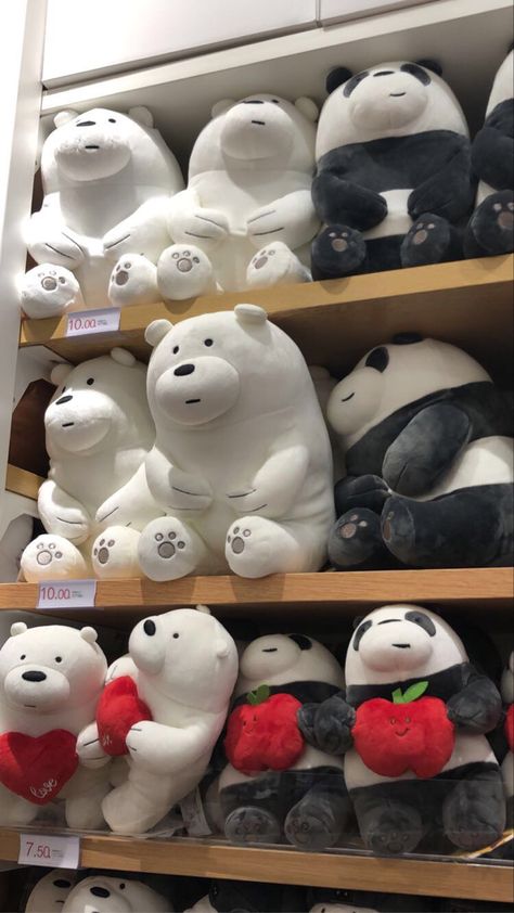 We Bear Bears Plushies, Minions, Miniso Plushies We Bare Bears, We Bare Bears Stuff Toy, We Bare Bears Plushies, Favorite Stuffies, We Bare Bears Plush, We Bare Bears Aesthetic, Miniso Plushies