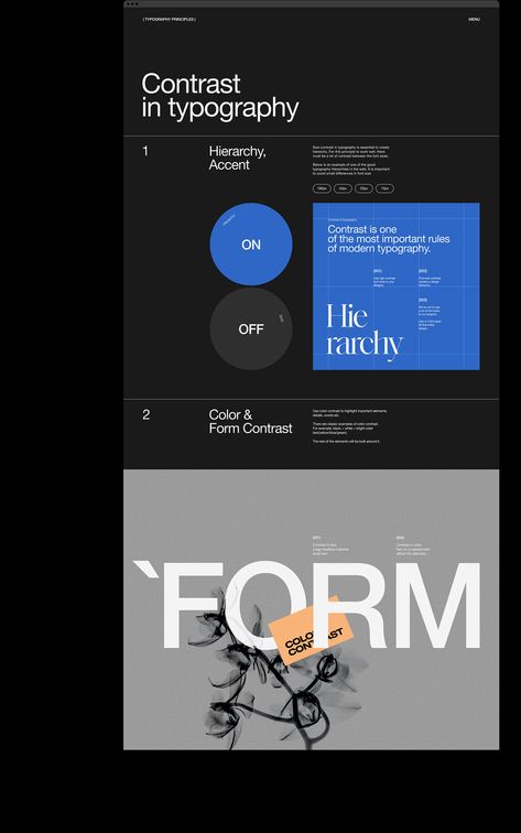 Typography Principles Website on Behance Logos, Web Design Ux Ui, Web Design Websites, Web Portfolio, Layout Design Inspiration, Web Ui Design, Typography Layout, Web Graphic Design, Web Inspiration