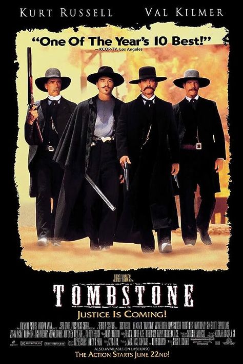 Tombstone Movie Poster, Tombstone 1993, Tombstone Movie, Michael Rooker, Sam Elliott, Kurt Russell, Val Kilmer, Classic Movie Posters, Western Movies