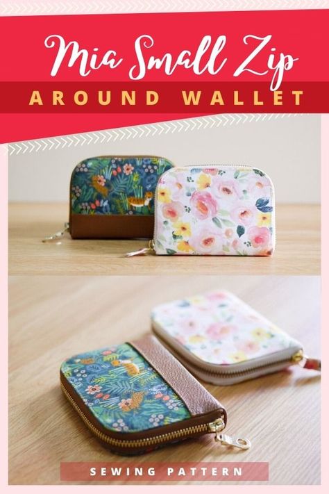 Keychain Wallet Sewing Pattern, Small Fabric Wallets Diy, Zip Around Wallet Pattern, Small Zip Pouch Coin Purses, How To Sew A Wallet With Zipper, Sew Wallet Pattern, Diy Card Wallet Pattern, Zipper Wallet Sewing Pattern, Keychain Wallet Pattern