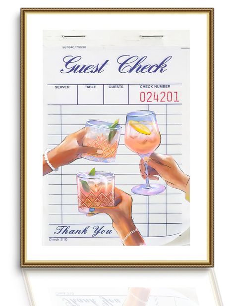 PRICES MAY VARY. Title: Guest Check Wall Art Retro Trendy Cocktail Poster Trendy Bar Cart Wall Decor Room Aesthetic Canvas Picture Painting Colorful Champagne Print Happy Hour Pink Girly Preppy Style Unframed Size: 12x16. Product Type: Categories > Wall Art > Posters & Prints Living Room Inspo College Apartment, Trendy Bedroom Art, Girly Bar Decor, Cool Apartment Wall Decor, Bar Cart Decorations, Apartment Prints Wall Art, Bar Cart Pictures, Living Room Decor College Apartment, Wall Art Inspo Bedroom