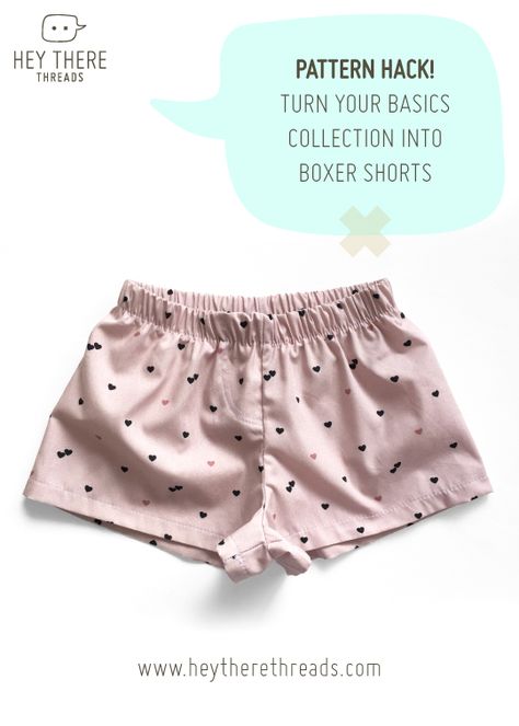 Turn any shorts pattern into boxer shorts Girls Sleep Shorts Pattern, Upcycling, Couture, Pyjama Short Sewing Pattern, Sewing T Shirts Pattern, Boxer Short Pattern Women, Sweat Shorts Pattern, Shorts Template Sewing, Sew Boxer Shorts