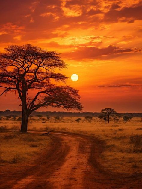 THE BEAUTY OF NATURE IN AFRICA | Good evening Africa xoxo | Facebook African Savannah Tattoo, African Landscape Art, African Aesthetic Wallpaper, African Sunset Photography, African Sunset Painting, African Savannah Landscape, African Landscape Photography, Savannah Aesthetic, African Landscape Painting