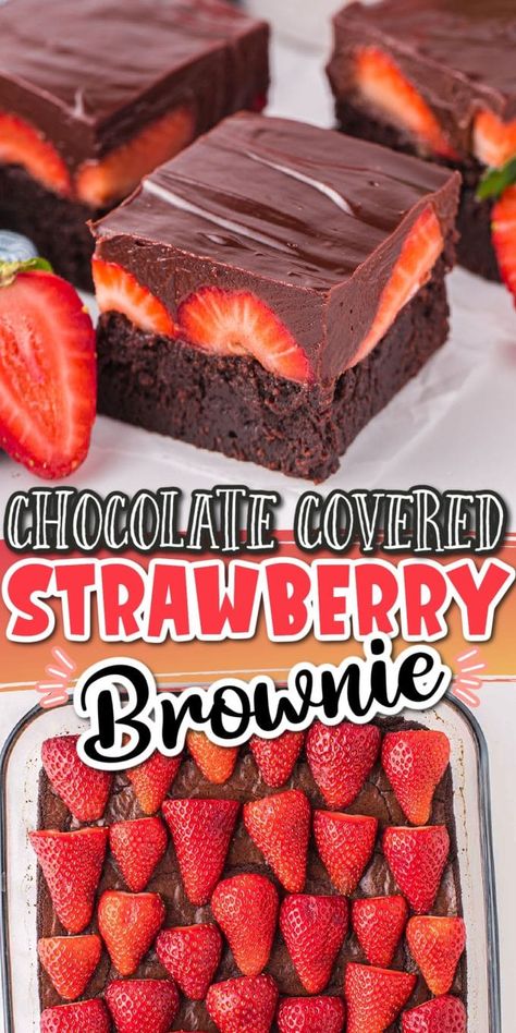 Strawberry Brownies Recipe, Morning Fruit, Fresh Strawberry Recipes, Retro Desserts, Strawberry Brownies, International Desserts, Dessert Smoothie, Strawberry Dessert Recipes, Chocolate Covered Strawberry