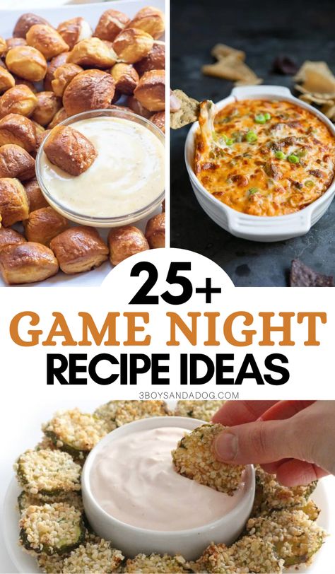 You're going to love these easy Game Night Recipes! They're perfect for dipping, snacking, sharing, and cheering on your favorite team. Finger Foods For Poker Night, Snacks For Poker Night, Snacks For Board Game Night, Game Night Ideas For Adults Food, Food For Game Night, Game Night Snacks For Adults, Games Night Food, Game Night Food Ideas, Game Night Recipes