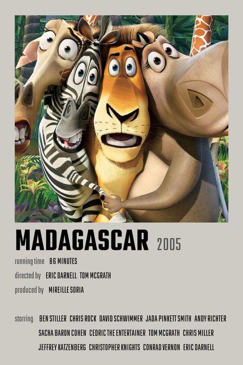 Sacha Baron Cohen, Madagascar Movie Poster, Wallet Inspiration, Madagascar Movie, Cedric The Entertainer, Mike And Sully, Chris Miller, Film Recommendations, Animal Print Background