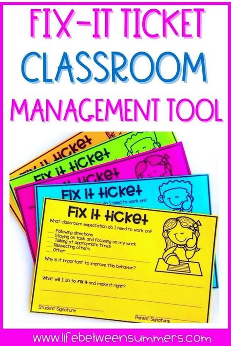 When students are not following behavior expectations, Fix-It Tickets are a great way for students to self-reflect on their behavior. These student behavior reflection sheets are an awesome classroom management tool to privately manage different classroom behaviors. These fix-it tickets are not to be used in place of building strong teacher student relationships; rather, they are used to enhance them. They give student ownership of behaviors. These behavior sheets can be sent home too! Classroom Discipline Plan, Behavior Sheet, Behavior Reflection Sheet, Student Accountability, Behavior Expectations, Positive Behavior Management, Teacher And Student Relationship, Behavior Reflection, Classroom Discipline