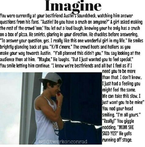 Austin imagine ❤i can just imagine him running off the stage looking like a 5 yr old on christmas XD Austin Mahone, One Direction Imagines, Celebrity Boyfriend, Sam Pottorff, Loud Laugh, Carter Reynolds, My Feelings For You, Fan Fiction Stories, Magcon Boys