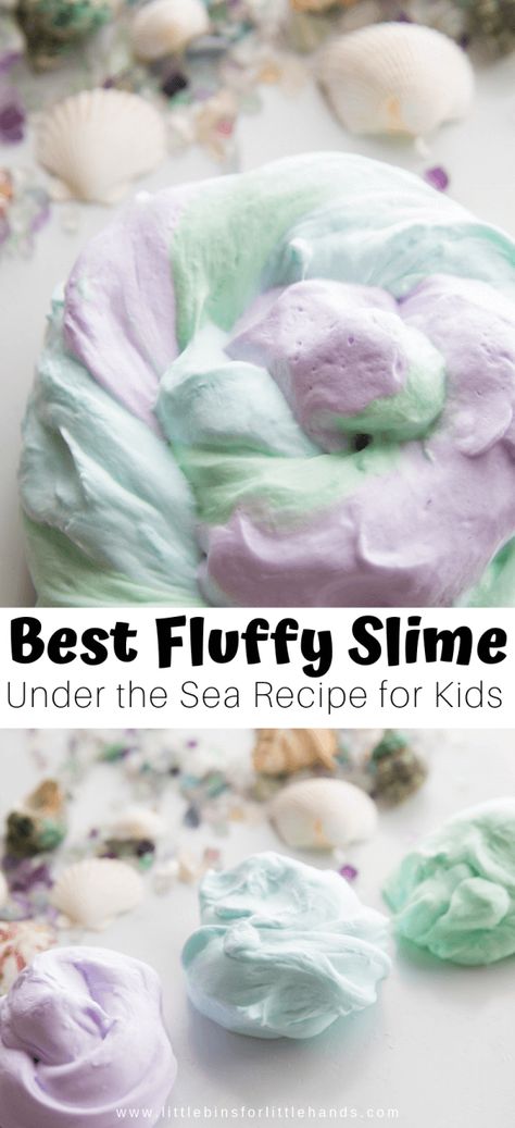 Hello Lighthouse, Slime Making Party, Fluff Slime, Ocean Sensory Bin, Best Fluffy Slime Recipe, Kindergarten Sensory, Basic Slime Recipe, Preschool Ocean, Mermaid Slime