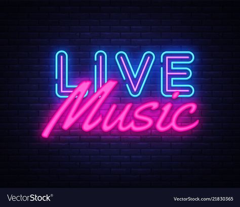 Live Music Neon Sign, Neon Sign Graphic Design, Live Music Wallpaper, Footloose Poster, Neon Sign Illustration, Live Music Aesthetic, Music Neon Sign, Live Music Poster, Bangalore Days