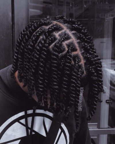 Men Long Hairstyles Black Man, Jumbo Two Strand Twists Men, Stud Natural Hairstyles, Puzzle Piece Parts In Braids, Black Stud Hairstyles, Braided Hairstyles For Studs, Protective Styles For Natural Hair Men, Men’s Plaits, Twist Black Men Hair