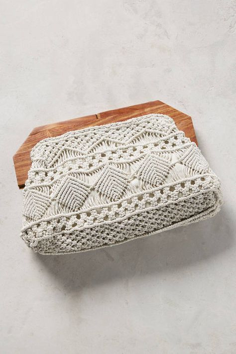 Anthropologie Kamm Woven Metallic Clutch Makramee Diy, Macrame Purse, Macrame Wall Hanging Patterns, Metallic Clutch, Macrame Plant Holder, Clutches For Women, Crochet Clutch, Boho Bags, Macrame Bag