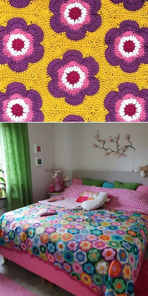 Beautiful Crochet Hexagons — Free Patterns Afghan Block Crochet Patterns, Easy Crochet Arigumi, Hexagon Granny Square Pattern, Crochet Hexagons, Crochet Blanket Kit, Crochet Hexagon Blanket, Hexagon Crochet Pattern, Crochet Quilt Pattern, Crochet Blanket Stitch Pattern