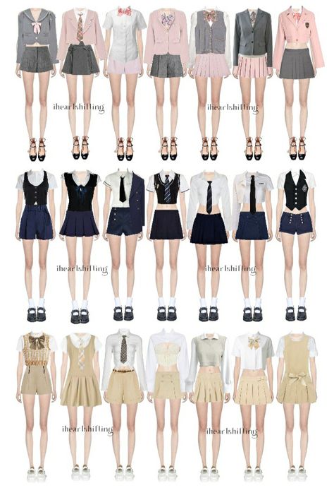 Kpop Survival Show Uniform, 7 Member Group Outfits, 7 Member Gg, Kpop 7 Members Outfit, Award Show Outfits Kpop, 7 Member Outfits, Stage Outfits 7 Members, Kpop Idol Dr, Kpop Award Show Outfits