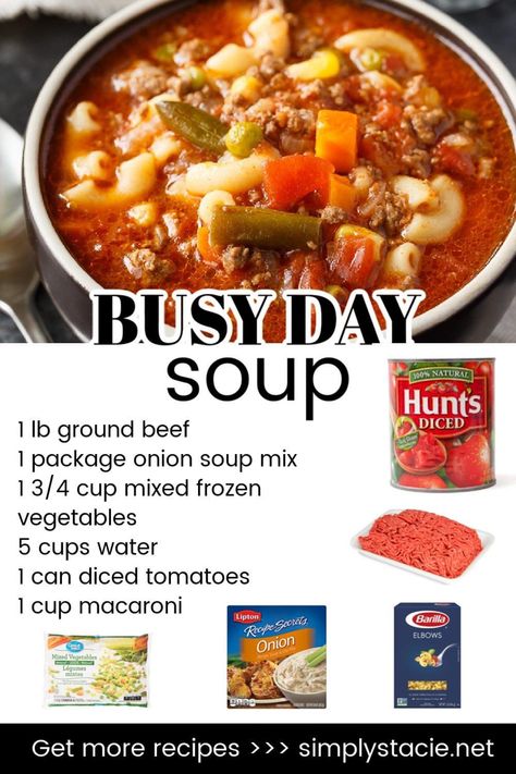 Soup Recipes For Instant Pot, Crock Pot Soup Easy, Manwich Recipe Ideas Dinners, 80s Recipes, Fall Soups Crockpot, Busy Day Soup, Barilla Recipes, Soup Weather, Simply Stacie