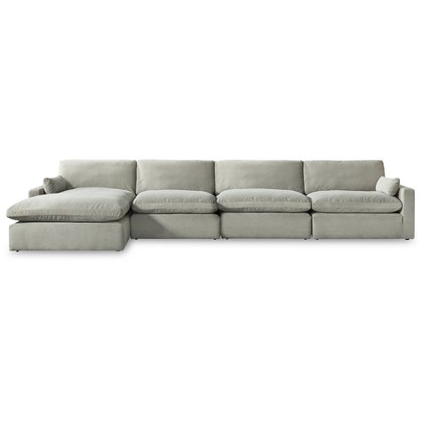 With sumptuously soft velvet upholstery that caters to your comfort, this sectional with chaise puts your love of luxury on display. The clean-cut appearance of this neutral-hued sectional blends beautifully with your tasteful surroundings. Chaise Longue, Sophie Sectional, Large Sectional Sofa, White Sectional, Sectional With Chaise, Best Sectionals, Grey Sectional, Home Furnishing Stores, Value City Furniture