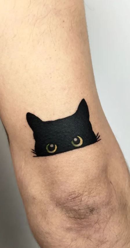 Black Cat Sleeve Tattoo, Cover Up Tattoos Black Ink, Cover Of Tattoo Design, Black Tattoo Ideas Cover Up, Cat Neck Tattoos Women, Cat Tattoo Cover Up, Small Dark Cover Up Tattoos, Aries Design Tattoo, Line Tattoo Cover Up