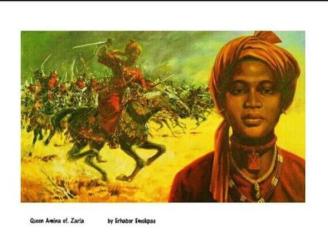 Amina (d. 1610) was a Hausa Muslim Warrior Queen of Zazzau (now Zaria), in what is now north central Nigeria. She is the subject of many legends, but is believed by historians to have been a real ruler. There is controversy among scholars as to the date of her reign, one school placing her in the mid-15th century, and a second placing her reign in the mid to late 16th century.  The Arabic female name Amina means truthful, trustworthy and honest. Black Panthers, Nigerian Queen, Queen Amina, African Warrior, Queen Cleopatra, Ancient Queen, Great Warriors, Chimamanda Ngozi Adichie, Queen Nefertiti