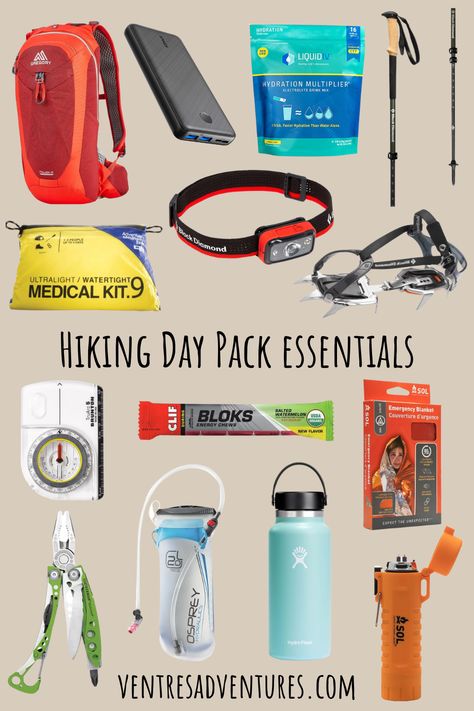 Barichara, Water Bottle Hiking, Short Hike Essentials, Day Hiking Essentials For Women, Hicking Essential, Hiking Bag Essentials, Day Pack Essentials, Hiking Accessories For Women, Womens Backpacking Gear