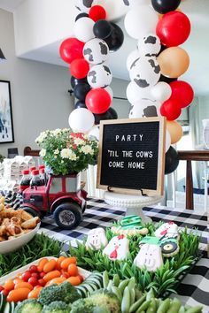 2nd Birthday Rodeo Theme Boy, 3rd Birthday Party Farm Theme, Farmer First Birthday Party, Moo Theme Birthday Party, 1st Birthday Barnyard Theme Boy, Farm Theme 3rd Birthday, 3ieio Birthday, Cow Theme Party Food, Farm Party 2nd Birthday