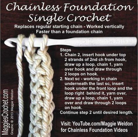 Picot Crochet, Foundation Single Crochet, Crochet Geek, Crochet Lessons, Chale Crochet, Crochet Stitches Tutorial, Crochet Instructions, Crochet Stitches Patterns, Crochet Basics