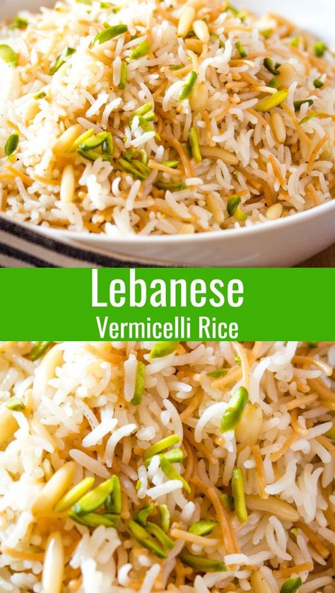 Lebanese Rice With Vermicelli, Safari Rice, Lebanese Rice Recipe, Lebanese Rice, Easy Rice Pilaf, Vermicelli Pasta, Rice Sides, Arab Food, Lebanese Restaurant