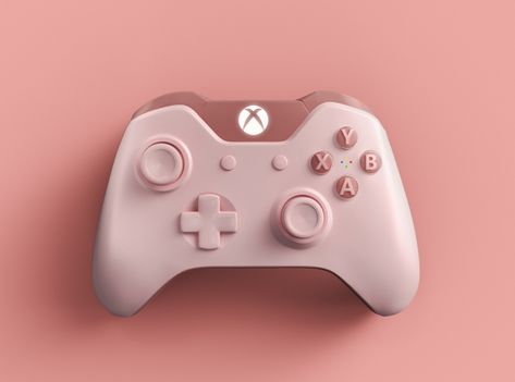 PLAY PROJECT - XBOX PINK CONTROLLER by Niklas Wahlberg Kawaii Xbox Controller, Aesthetic Gaming Controller, Cool Xbox Controllers, Xbox Custom Controllers, Aesthetic Xbox Controller, Cute Xbox Setup, Cute Game Controller, Pink Gaming Accessories, Cute Xbox Controller