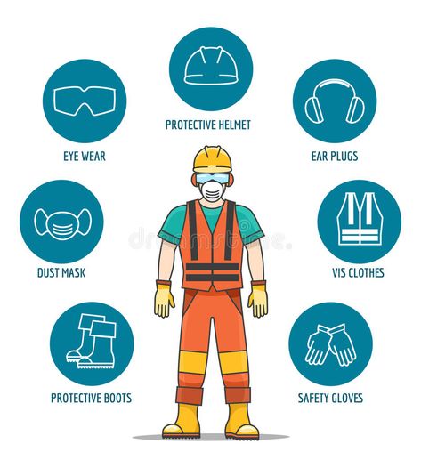 Protective and Safety Equipment. Or ppe vector illustration. Helmet and glasses, , #Affiliate, #vector, #illustration, #Helmet, #ppe, #Protective #ad Ppe Equipment Drawing, Workplace Safety Slogans, Workplace Safety Tips, Health And Safety Poster, Safety Slogans, Health Equipment, Chemical Safety, Business Cards Photography, Safety Awareness