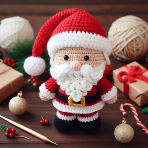 Stuffed Animal Free Crochet Patterns, Crochet Christmas Ornaments Pattern Free, Santa Claus Crochet Pattern Free, Crochet Santa Free Pattern, Crochet Ornaments Free Pattern, Crochet Santa Claus, Crochet Christmas Ornaments Free, Crochet Ornament Patterns, Christmas Crochet Patterns Free