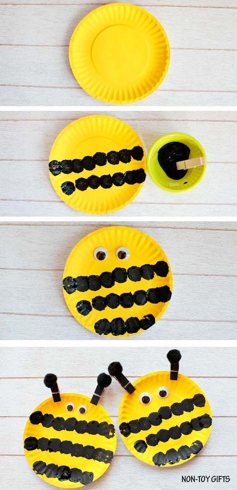 Plate Crafts For Kids, Bee Craft, Bee Crafts For Kids, Craft For Preschoolers, Insect Crafts, Paper Plate Crafts For Kids, Non Toy Gifts, Bug Crafts, Spring Preschool