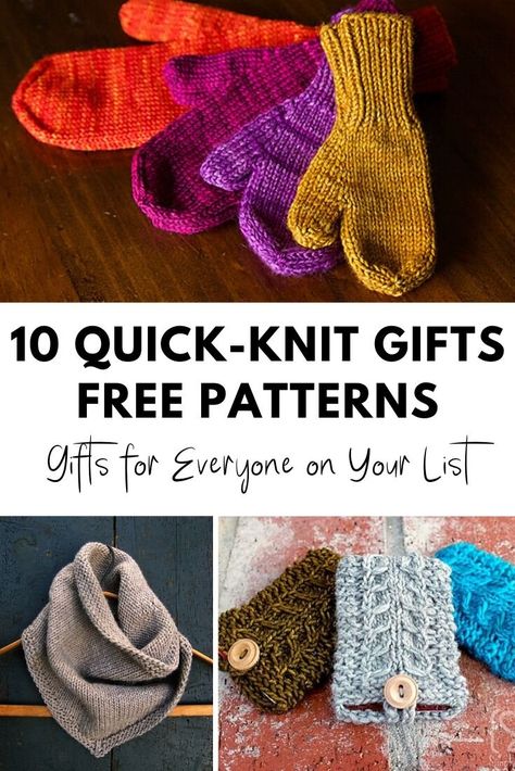 10 Quick-Knit Gifts: Free Patterns for Everyone on Your List — Blog.NobleKnits Knit Christmas Gifts Free Patterns, Small Knitted Gifts Free Pattern, Knit Christmas Gift Ideas, Knitting Gifts Easy, Easy Knit Gifts Christmas, Quick Christmas Knits Free Pattern, Quick Knit Christmas Gifts, Knitting Patterns Gifts, Knitting Quick Projects