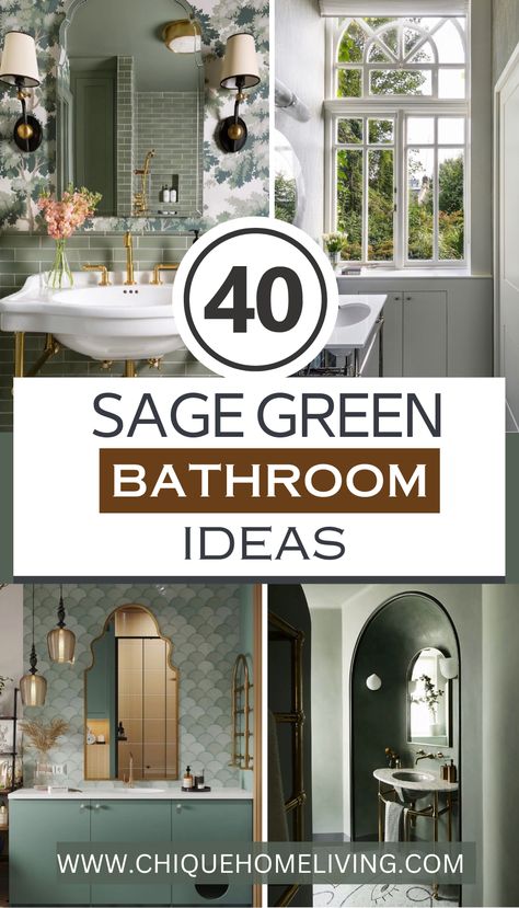 Sage Green White And Gold Bathroom, Bathroom Ideas Green And Grey, Sage Green Ensuite Bathroom, Mint Green And Black Bathroom, Sage Green Bathroom Ideas Decor Master Bath, Grey And Sage Bathroom Ideas, Sage Green And Marble Bathroom, Black White Sage Bathroom, Green Gray Bathroom Ideas