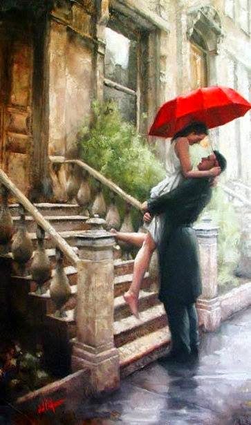 Charcoal Drawings, Romance Arte, Art Romantique, Art Amour, Foto Langka, Galleria D'arte, Siluete Umane, Umbrella Art, Red Umbrella