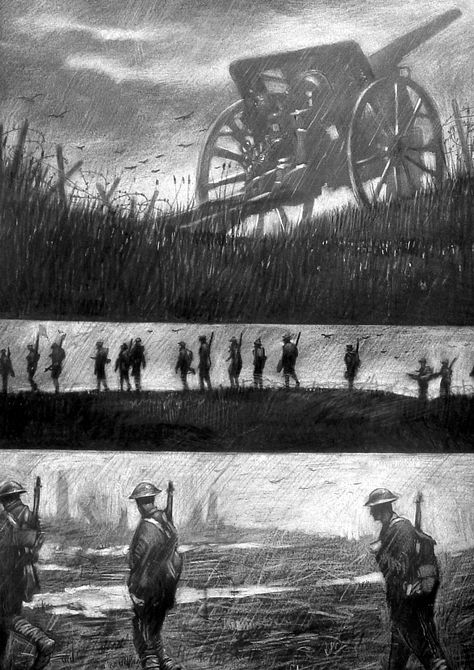 World War One Ww1 Art Soldiers, Ww1 Artwork, Ww1 Battlefield, Ww1 Drawings, Ww1 Battles, Ww1 Art, Castlevania Wallpaper, Military Drawings, The Great