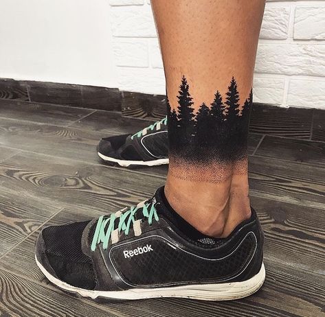 Black forest tattoo on the left ankle - Black forest tattoo on the left ankle Tattoo Sleeve Cover Up, Ankle Tattoo Cover Up, Forest Tattoo Sleeve, Ankle Band Tattoo, Ankle Tattoo Men, Leg Band Tattoos, Cover Tattoos, Tree Tattoo Ankle, Tattoos Ankle