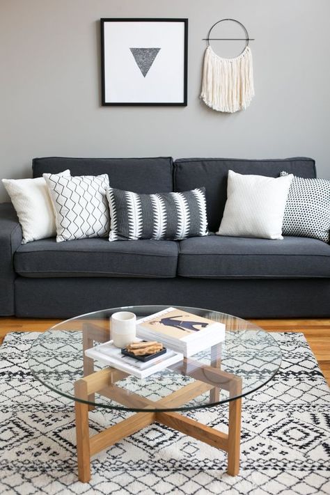 5 Fail-Proof Ways to Make Your Home Look More Expensive | Every once in a while, I get to visit a truly grand home in which every piece is obviously there on purpose, nothing is cobbled together, and there are no placeholders. I love these homes—especially because I love their residents—and have tried to find ways to incorporate what makes them work into my own decidedly more humble abodes. Here are five ways to fake fanciness, without looking cheap. Design Casa Piccola, Gray Sofa Living, Grey Sofa Living Room, Grey Couch, Grey Sofa, Dekorasi Kamar Tidur, Decoracion Living, Apartment Inspiration, Home Design Decor