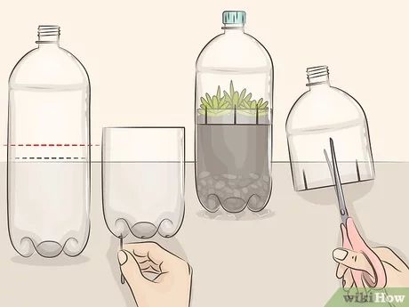 3 Ways to Make a Mini Greenhouse - wikiHow Mini Greenhouse Indoor, Bottle Greenhouse, Garden Ideas With Plastic Bottles, Diy Mini Greenhouse, Plastic Bottle Greenhouse, Vertical Garden Plants, Mason Jar Herb Garden, Mini Serre, Picture Frame Crafts