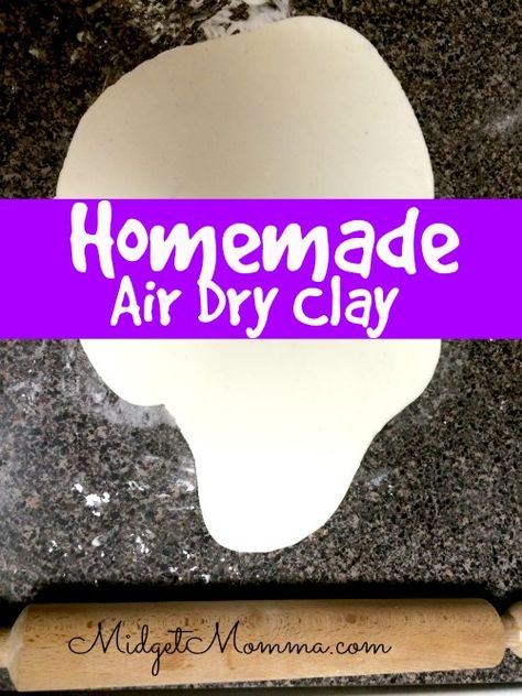 Fimo, Homemade Air Dry Clay, Air Dry Clay Recipe, Easy Air Dry Clay, Cornstarch Clay, Make Air Dry Clay, Clay Homemade, Modeling Clay Recipe, Clay At Home