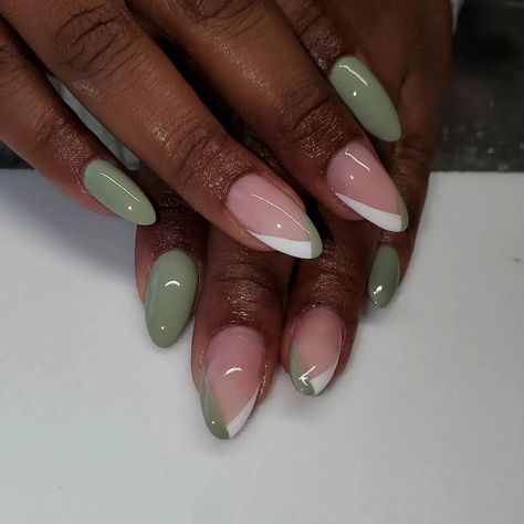 33+ Beautiful Design Ideas For Sage Green Nails Nails For Beginners Ideas, Sage Green Nails, Purple Ombre Nails, Aqua Nails, Green Acrylic Nails, Minimalist Nail, Beautiful Nail Polish, Green Nail Designs, Short Nail