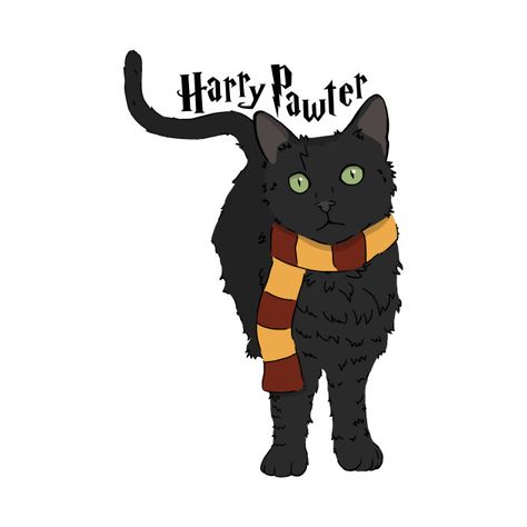 Check out this awesome 'Harry Pawter' design on @TeePublic! Kawaii, Harry Potter Cat Drawing, Harry Potter Cat, Ultimate Bedroom, Card Inspo, Love Cat, Harry Potter Pictures, Kitty Kitty, Harry Potter World