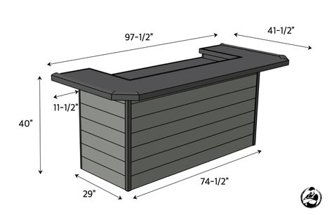 Freestanding Dry Bar » Rogue Engineer Diy Garage Bar Plans, Home Bar Dimensions, Moveable Bar Ideas, Home Bar Plans How To Build, Beer Bar Design Home, Bar Dimensions Design, How To Build A Bar, Diy Home Bar Plans, Bar Building Plans