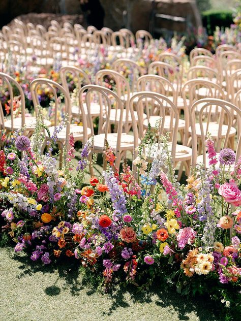 Whimsical Wedding Flowers, Wlw Wedding, Wildflower Wedding Theme, Bright Wedding, May Weddings, Future Wedding Plans, Garden Party Wedding, Pastel Wedding, Ceremony Flowers