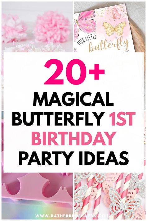 Butterfly first birthday party ideas for girls One Year Butterfly Party, First Birthday Butterfly Theme Decoration, Butterfly Theme Birthday Decoration Ideas, Butterfly Theme First Birthday Party, Butterfly First Birthday Party Ideas, Butterfly Themed 1st Birthday Party, Butterfly Theme 1st Birthday Party, Butterfly One Year Birthday, First Birthday Girl Butterfly Theme