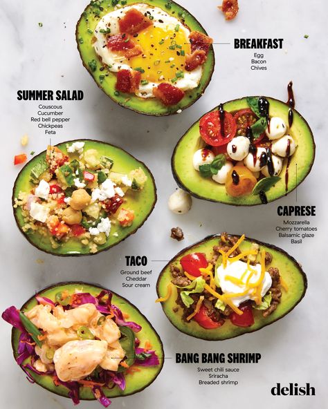 Vegetarian Junk Food, Stuffed Avocado Recipes, Boat Restaurant, Avocado Recipes Healthy, Stuffed Avocados, Stuffed Avocado, Food Samples, Family At Home, Healthy Avocado