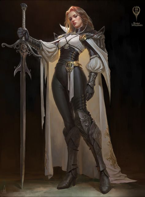 "Human fighter" by Max Yenin Pathfinder Rpg Characters, Female Book Characters, Dnd Paladin, Female Fighter, Female Knight, Alien Concept Art, Character Collection, Fantasy Costumes, Character Poses