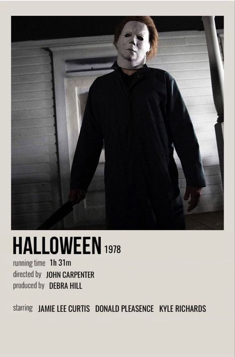 Halloween Movies Minimalist Poster, Halloween Movies Polaroid, Halloween Poster 1978, Fall Poster Movie, Halloween Movie Poster 1978, Horror Movies For Halloween, Horror Movie Wall Collage, Halloween Film Aesthetic, Slasher Movie Poster